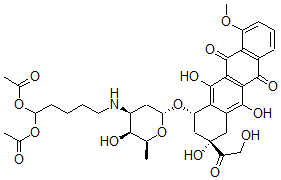 CAS#: 138967-27-8, [1-Acetyloxy-5-[[(2S,3S,4S,6R)-3-Hydroxy-2-Methyl-6-[[(1S,3S)-3,5,12-Trihydroxy-3-(2-Hydroxyacetyl)-10-Methoxy-6,11-Dioxo-2,4-Dihydro-1H-Tetracen-1-Yl]Oxy]Oxan-4-Yl]Amino]Pentyl] Acetate