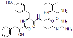CAS 登录号：139026-54-3， (2S,3S)-2-[[(2S)-5-(二氨基亚甲基氨基)-2-[[(2S)-3-(4-羟基苯基)-2-[[(2S)-2-羟基-3-苯基丙酰基]氨基]丙酰]氨基]戊酰]氨基]-3-甲基戊烷酰胺
