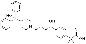 CAS#: 139965-11-0, 2-[4-(1-Hydroxy-4-{4-[Hydroxy(Diphenyl)Methyl]-1-Piperidinyl}Butyl)Phenyl]-2-Methylpropanoic Acid