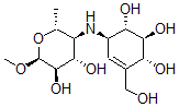 CAS 登录号：140148-00-1， (1S,2S,3R,6R)-6-[[(2R,3S,4S,5R,6S)-4,5-二羟基-6-甲氧基-2-甲基四氢吡喃-3-基]氨基]-4-(羟基甲基)环己-4-烯-1,2,3-三醇