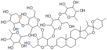CAS#: 140400-46-0, (3beta,5alpha,25R)-Spirostan-3-Yl O-6-Deoxy-alpha-L-Mannopyranosyl-(1-2)-O-(beta-D-Glucopyranosyl-(1-3))-O-beta-D-Glucopyranosyl-(1-3)-O-(O-beta-D-Xylopyranosyl-(1-4)-6-Deoxy-alpha-L-Manopyranosyl-(1-2))-beta-D-Glucopyranoside