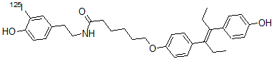 CAS#: 140683-97-2, (E)-6-(4-(1-Ethyl-2-(4-Hydroxyphenyl)-1-Butenyl)Phenoxy)-N-(2-(4-Hydroxy-3-(Iodo-125I)Phenyl)Ethyl)-Hexanamide