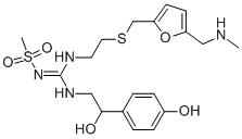 CAS 登录号：140695-21-2， 2-[(2R)-2-羟基-2-(4-羟基苯基)乙基]-1-[2-[[5-(甲基氨基甲基)呋喃-2-基]甲硫基]乙基]-3-甲基磺酰基胍