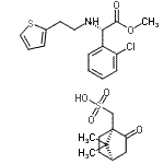 CAS 登录号：141109-21-9， (+)-2-氯-alpha-[[2-(2-噻吩基)乙基]氨基]-苯乙酸甲酯(1S)-7,7-二甲基-2-氧代双环[2.2.1]庚烷-1-甲烷磺酸酯