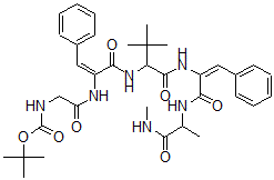CAS#: 141695-65-0, Tert-Butyl N-[2-[[(E)-3-[[3,3-Dimethyl-1-[[(E)-3-[(1-Methylamino-1-Oxopropan-2-Yl)Amino]-3-Oxo-1-Phenylprop-1-En-2-Yl]Amino]-1-Oxobutan-2-Yl]Amino]-3-Oxo-1-Phenylprop-1-En-2-Yl]Amino]-2-Oxoethyl]Carbamate