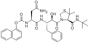 CAS#: 141804-42-4, (2S)-N-[(2S)-4-[(4R)-4-(Tert-Butylcarbamoyl)-5,5-Dimethyl-1,3-Thiazolidin-3-Yl]-3-Hydroxy-4-Oxo-1-Phenylbutan-2-Yl]-2-[(2-Naphthalen-1-Yloxyacetyl)Amino]Butanediamide