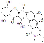 CAS#: 142383-44-6, (7aalpha,11beta,14alpha)-3-Ethyl-7a,8,11,12,13,14-hexahydro-11,14,16,17-tetrahydroxy-9-methoxy-2-methyl-2H-Xantheno(2',3':6,7)(1,3)benzodioxino(4,5-fg)isoquinoline-1,15-dione