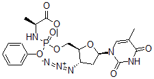 CAS#: 142629-81-0, Methyl (2S)-2-[[[(2S,3S,5R)-3-Azido-5-(5-Methyl-2,4-Dioxopyrimidin-1-Yl)Oxolan-2-Yl]Methoxy-(Phenoxy)Phosphoryl]Amino]Propanoate