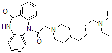 CAS#: 142860-99-9, 5-((4-(4-(Diethylamino)Butyl)-1-Piperidinyl)Acetyl)-11H-Dibenzo(b,e)(1,4)Diazepine-11-One