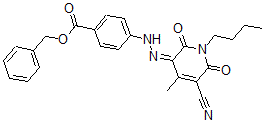CAS#: 143067-35-0, Phenylmethyl 4-[(2Z)-2-(1-Butyl-5-Cyano-4-Methyl-2,6-Dioxopyridin-3-Ylidene)Hydrazinyl]Benzoate