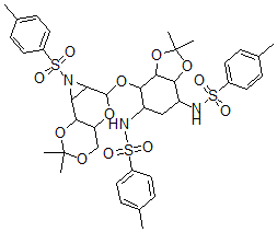 CAS#: 143084-95-1, 2-Deoxy-6-O-(2,3-Dideoxy-4,6-O-Isopropylidene-2,3-(N-Tosylepimino)Mannopyranosyl)-4,5-O-Isopropylidene-1,3-Di-N-Tosylstreptamine