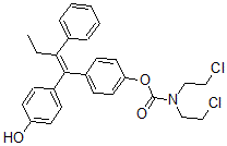 CAS 登录号：143134-33-2， [4-[(Z)-1-(4-羟基苯基)-2-苯基丁-1-烯基]苯基]N,N-二(2-氯乙基)氨基甲酸酯