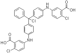 CAS#: 143193-31-1, 3,3'-{[Chloro(Phenyl)Methylene]Bis(4,1-Phenyleneimino)}Bis(6-Chlorobenzoic Acid)