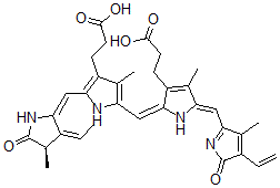 CAS#: 143392-71-6, 3-[5-[(E)-[(5Z)-3-(2-Carboxyethyl)-5-[(4-Ethenyl-3-Methyl-5-Oxopyrrol-2-Yl)Methylidene]-4-Methylpyrrol-2-Ylidene]Methyl]-2-[(Z)-[(3Z,4R)-3-Ethylidene-4-Methyl-5-Oxopyrrolidin-2-Ylidene]Methyl]-4-Methyl-1H-Pyrrol-3-Yl]Propanoic Acid