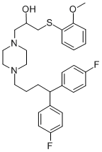 CAS#: 143759-90-4, 1-[4-[4,4-Bis(4-Fluorophenyl)Butyl]Piperazin-1-Yl]-3-(2-Methoxyphenyl)Sulfanylpropan-2-Ol