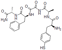 CAS 登录号：143791-43-9， N-[(2S)-1-[[(2S)-1-氨基-1-氧代丙烷-2-基]氨基]-1-氧代-3-苯基丙烷-2-基]-N'-[(2R)-2-[[(2S)-2-氨基-3-(4-巯基苯基)丙酰]氨基]丙酰]草酰胺