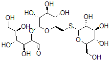 CAS 登录号：143801-13-2， (2R,3S,4R,5R)-3,4,5,6-四羟基-2-[(2S,3R,4S,5S,6S)-3,4,5-三羟基-6-[[(2R,3R,4S,5S,6R)-3,4,5-三羟基-6-(羟基甲基)四氢吡喃-2-基]硫基甲基]四氢吡喃-2-基]氧基己醛