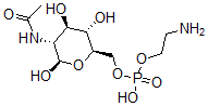 CAS 登录号：143873-64-7， [(2R,3S,4R,5R,6R)-5-乙酰氨基-3,4,6-三羟基四氢吡喃-2-基]甲基2-氨基乙基磷酸氢酯