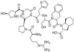 CAS 登录号:144006-47-3, 羟基脯氨酰(3)-3-噻吩基丙氨酰(5)-1,2,3,4-四氢-3-异喹啉羰基(7)-八氢-1H-吲哚-2-羰基(8)-去精氨酰(9)-血管舒缓激肽
