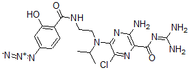CAS 登录号：144176-47-6， 3-氨基-5-[2-[(4-叠氮基-2-羟基苯甲酰基)氨基]乙基-丙-2-基氨基]-6-氯-N-(二氨基亚甲基)吡嗪-2-甲酰胺
