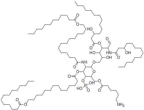 CAS#: 144710-90-7, [2-(6-Aminohexanoyloxymethyl)-6-[2,3-Dihydroxy-5-(3-Hydroxytetradecanoylamino)-4-(3-Hydroxytetradecanoyloxy)-6-Oxohexoxy]-5-(14-Dodecanoyloxytetradecanoylamino)-3-Phosphonooxyoxan-4-Yl] 14-Tetradecanoyloxytetradecanoate