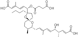 CAS#: 144860-68-4, (2E,4S,5S,6E,8E)-10-[(2R,5S,7R,8S)-2-Butyl-2-{(1S,2E,4E)-5-Carboxy-1-[(3-Carboxypropanoyl)Oxy]-4-Methyl-2,4-Pentadien-1-Yl}-8-Methyl-1,6-Dioxaspiro[4.5]Dec-7-Yl]-5-Hydroxy-4,8-Dimethyl-2,6,8-Decatrien Oic Acid