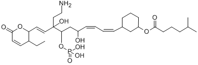 CAS#: 145142-81-0, [3-[(1Z,3Z,9E)-8-(2-Aminoethyl)-10-(3-Ethyl-6-Oxo-2,3-Dihydropyran-2-Yl)-5,8-Dihydroxy-7-Phosphonooxydeca-1,3,9-Trienyl]Cyclohexyl] 5-Methylhexanoate