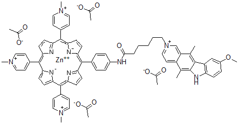 CAS#: 145247-77-4, 4-((((9-Methoxyellipticin-2-yl)pentyl)carbonyl)amino)phenyl-tris(4N-methylpyridiniumyl)porphyrinato-zinc(II)tetraacetate