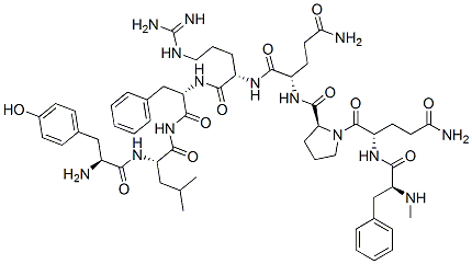 CAS 登录号：145274-94-8， 酪氨酰-亮氨酰-N-甲基苯丙氨酰-谷氨酰胺酰-脯氨酰-谷氨酰胺酰-精氨酰-苯丙氨酰胺