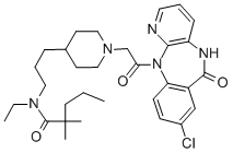 CAS#: 145301-48-0, N-[3-[1-[2-(8-Chloro-6-Oxo-5H-Pyrido[2,3-b][1,4]Benzodiazepin-11-Yl)-2-Oxoethyl]Piperidin-4-Yl]Propyl]-N-Ethyl-2,2-Dimethylpentanamide