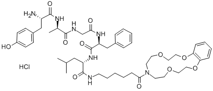 CAS#: 145594-25-8, (2S)-N-[(2S)-2-[[2-[[(2R)-2-[[(2S)-2-Amino-3-(4-Hydroxyphenyl)Propanoyl]Amino]Propanoyl]Amino]Acetyl]Amino]-3-Phenylpropanoyl]-4-Methyl-2-[[6-Oxo-6-(2,5,11,14-Tetraoxa-8-Azabicyclo[13.4.0]Nonadeca-1(19),15,17-Trien-8-Yl)Hexyl]Amino]Pentanamide Hydrochloride