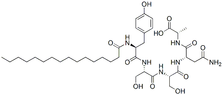 CAS#: 145671-08-5, (2S)-2-[[(2S)-4-Amino-2-[[(2S)-2-[[(2S)-2-[[(2S)-2-(Hexadecanoylamino)-3-(4-Hydroxyphenyl)Propanoyl]Amino]-3-Hydroxypropanoyl]Amino]-3-Hydroxypropanoyl]Amino]-4-Oxobutanoyl]Amino]Propanoic Acid