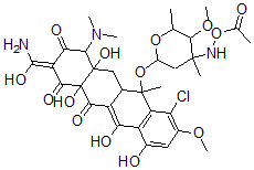 CAS#: 146064-00-8, [[6-[[(9Z)-9-(Amino-Hydroxymethylidene)-4-Chloro-7-Dimethylamino-1,6a,10a,12-Tetrahydroxy-3-Methoxy-5-Methyl-8,10,11-Trioxo-6,7-Dihydro-5aH-Tetracen-5-Yl]Oxy]-3-Methoxy-2,4-Dimethyloxan-4-Yl]Amino] Acetate