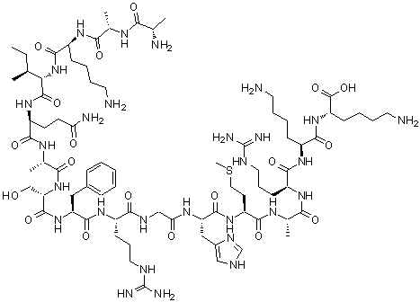 CAS 登录号：146554-17-8， L-丙氨酰-L-丙氨酰-L-赖氨酰-L-异亮氨酰-L-谷氨酰胺酰-L-丙氨酰-L-丝氨酰-L-苯丙氨酰-L-精氨酰甘氨酰-L-组氨酰-L-蛋氨酰-L-丙氨酰-L-精氨酰-L-赖氨酰-L-赖氨酸