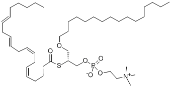 CAS 登录号：146797-82-2， [(2R)-3-十六烷氧基-2-[(5E,8E,11E,14E)-二十-5,8,11,14-四烯酰基]硫基丙基] 2-三甲基铵乙基磷酸酯盐