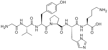 CAS 登录号：146935-77-5， (2S)-6-氨基-2-[[(2S)-2-[[(2S)-1-[(2S)-2-[[(2S)-2-[(2-氨基乙酰基)氨基]-3-甲基丁酰基]氨基]-3-(4-羟基苯基)丙酰]吡咯烷-2-羰基]氨基]-3-(3H-咪唑-4-基)丙酰]氨基]己酸