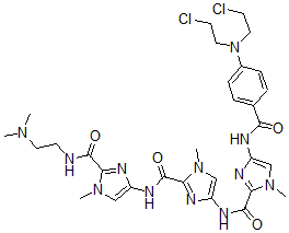 CAS 登录号：147056-67-5， 4-[[4-[[4-[[4-[二(2-氯乙基)氨基]苯甲酰基]氨基]-1-甲基咪唑-2-羰基]氨基]-1-甲基咪唑-2-羰基]氨基]-N-(2-二甲基氨基乙基)-1-甲基咪唑-2-甲酰胺