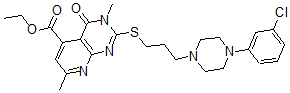 CAS#: 147296-98-8, Ethyl 2-[3-[4-(3-Chlorophenyl)Piperazin-1-Yl]Propylsulfanyl]-3,7-Dimethyl-4-Oxopyrido[2,3-d]Pyrimidine-5-Carboxylate