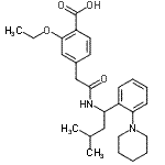 CAS#: 147852-26-4, 2-Ethoxy-4-[2-({3-Methyl-1-[2-(1-Piperidinyl)Phenyl]Butyl}Amino)-2-Oxoethyl]Benzoic Acid