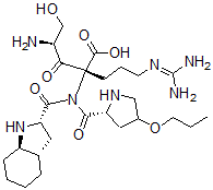 CAS#: 148383-08-8, (2R,4S)-2-[[(2S,3aS,7aR)-2,3,3a,4,5,6,7,7a-Octahydro-1H-Indole-2-Carbonyl]-[(2R)-4-Propoxypyrrolidine-2-Carbonyl]Amino]-4-Amino-2-[3-(Diaminomethylideneamino)Propyl]-5-Hydroxy-3-Oxopentanoic Acid