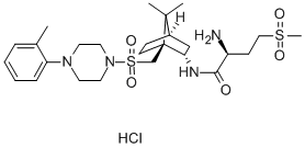 CAS 登录号：148927-60-0， (2S)-2-氨基-N-[(1S,4R)-7,7-二甲基-1-[[4-(2-甲基苯基)哌嗪-1-基]磺酰基甲基]-6-双环[2.2.1]庚烷基]-4-甲基磺酰基丁酰胺