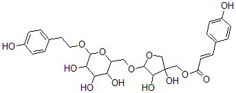 CAS 登录号：149155-71-5， [3,4-二羟基-5-[[3,4,5-三羟基-6-[2-(4-羟基苯基)乙氧基]四氢吡喃-2-基]甲氧基]四氢呋喃-3-基]甲基(E)-3-(4-羟基苯基)丙-2-烯酸酯