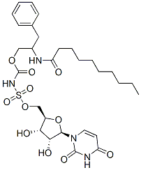 CAS 登录号：149970-64-9， [2-(癸酰氨基)-3-苯基丙基]N-[[(2R,3S,4R,5R)-5-(2,4-二氧代嘧啶-1-基)-3,4-二羟基四氢呋喃-2-基]甲氧基磺酰基]氨基甲酸酯