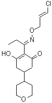 CAS 登录号：149979-41-9， 2-[(1E)-N-{[(2E)-3-氯-2-丙烯-1-基]氧基}亚氨代丙酰基]-3-羟基-5-(四氢-2H-吡喃-4-基)-2-环己烯-1-酮