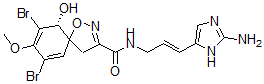 CAS 登录号：150417-67-7， (6R)-N-[(E)-3-(2-氨基-3H-咪唑-4-基)丙-2-烯基]-7,9-二溴-6-羟基-8-甲氧基-1-氧杂-2-氮杂螺[4.5]癸-2,7,9-三烯-3-甲酰胺