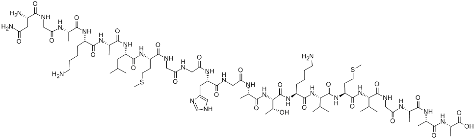 CAS#: 150469-23-1, L-Asparaginylglycyl-L-Alanyl-L-Lysyl-L-Alanyl-L-Leucyl-L-Methionylglycylglycyl-L-Histidylglycyl-L-Alanyl-L-Threonyl-L-Lysyl-L-Valyl-L-Methionyl-L-Valylglycyl-L-Alanyl-L-Alanyl-L-Alanine