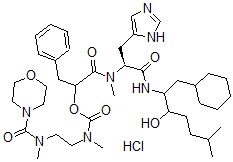 CAS#: 150679-23-5, [1-[[(2S)-1-[(1-Cyclohexyl-3-Hydroxy-6-Methylheptan-2-Yl)Amino]-3-(3H-Imidazol-4-Yl)-1-Oxopropan-2-Yl]-Methylamino]-1-Oxo-3-Phenylpropan-2-Yl] N-Methyl-N-[2-(Methyl-(Morpholine-4-Carbonyl)Amino)Ethyl]Carbamate Hydrochloride