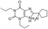 CAS 登录号：151159-23-8， 8-(1-氨基环戊基)-1,3-二丙基-7H-嘌呤-2,6-二酮