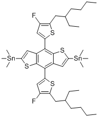 CAS#: 1514905-25-9, (4,8-Bis(5-(2-ethylhexyl)-4-fluorothiophen-2-yl)benzo[1,2-b:4,5-b]dithiophene-2,6-diyl)bis(trimethylstannane)