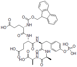 CAS 登录号：151957-36-7， (4S)-4-[[(2S)-2-(9H-芴-9-基甲氧羰基氨基)-5-羟基-5-氧代戊酰]氨基]-5-[[(2S)-1-[[(2S)-1-[[(2S)-1-羟基-1-氧代丙烷-2-基]氨基]-1-氧代丙烷-2-基]氨基]-1-氧代-3-(4-膦酰氧基苯基)丙-2-基]氨基]-5-氧代戊酸